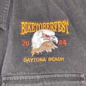 2004 Vintage Biketoberfest Men’s Sleeveless Button Down Shirt Black